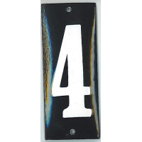 Huisnummer enkel zwart 4x10